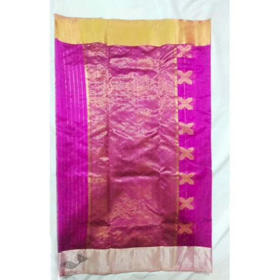 online Handwoven Chanderi Silk Magenta Saree 