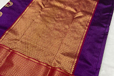 Padmapriya | Handwoven Silk - Chanderi Saree With Golden Broad Border