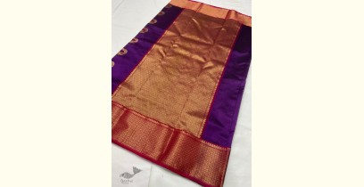 Padmapriya | Handwoven Silk - Chanderi Saree With Golden Broad Border
