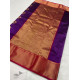 online Handwoven Silk - Chanderi Saree With Golden Broad Border