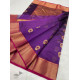 online Handwoven Silk - Chanderi Saree With Golden Broad Border