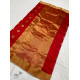 online Handwoven Silk - Chanderi Saree With Golden Butta & Border