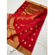 online Handwoven Silk - Chanderi Saree With Golden Butta & Border