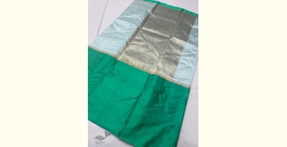 Padmapriya | Handwoven Silk - Chanderi Green Border Saree