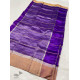 online Handwoven Silk - Chanderi Violet Zari Checks Saree