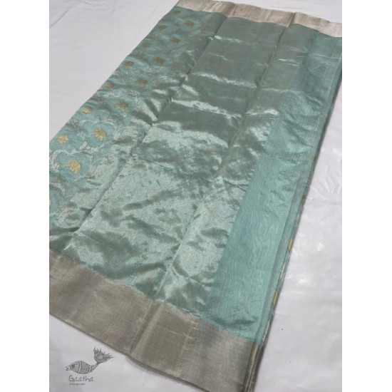 online Handwoven Silk - Chanderi Silver Border Saree