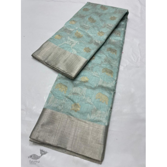 online Handwoven Silk - Chanderi Silver Border Saree