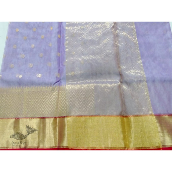 online Handwoven Silk - Chanderi Golden Border Saree