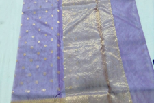 Padmapriya | Handwoven Silk - Chanderi Golden Border Saree