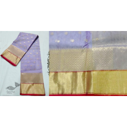 Padmapriya | Handwoven Silk - Chanderi Golden Border Saree