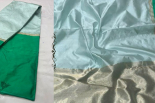 Padmapriya | Handwoven Silk - Chanderi Green Border Saree