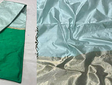 Padmapriya | Handwoven Silk - Chanderi Green Border Saree