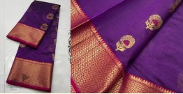 Padmapriya | Handwoven Silk - Chanderi Saree With Golden Broad Border