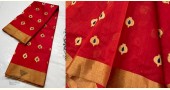 online Handwoven Silk - Chanderi Saree With Golden Butta & Border