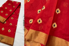 Padmapriya | Handwoven Silk - Chanderi Saree With Golden Butta & Border