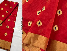 Padmapriya | Handwoven Silk - Chanderi Saree With Golden Butta & Border