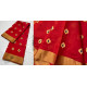 online Handwoven Silk - Chanderi Saree With Golden Butta & Border