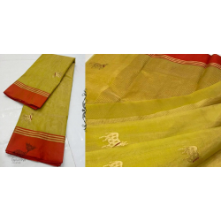 Padmapriya | Handwoven Silk - Chanderi Saree With Nandi Motif