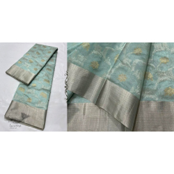 Padmapriya | Handwoven Silk - Chanderi Silver Border Saree