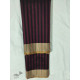 online  Handwoven Silk - Chanderi Golden Border Red & Black Stripe Saree