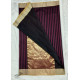 online  Handwoven Silk - Chanderi Golden Border Red & Black Stripe Saree