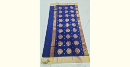 Padmapriya | Handwoven Silk - Blue Chanderi Saree With Golden Butta