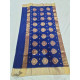 online Chanderi Silk saree - Blue Chanderi Saree With Golden Butta