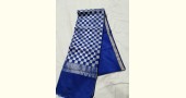 online Chanderi Silk Handwoven Saree - Blue Silver Checks Pallu