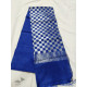 online Chanderi Silk Handwoven Saree - Blue Silver Checks Pallu