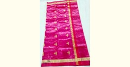Padmapriya | Chanderi Silk Handwoven Saree - Rani Pink