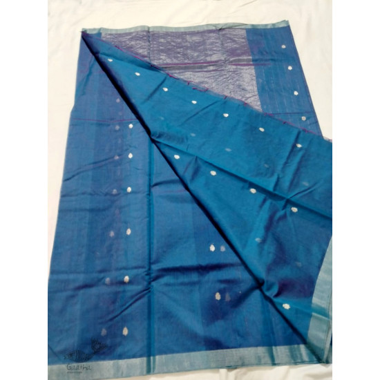 online Chanderi Silk saree -  bluish grey