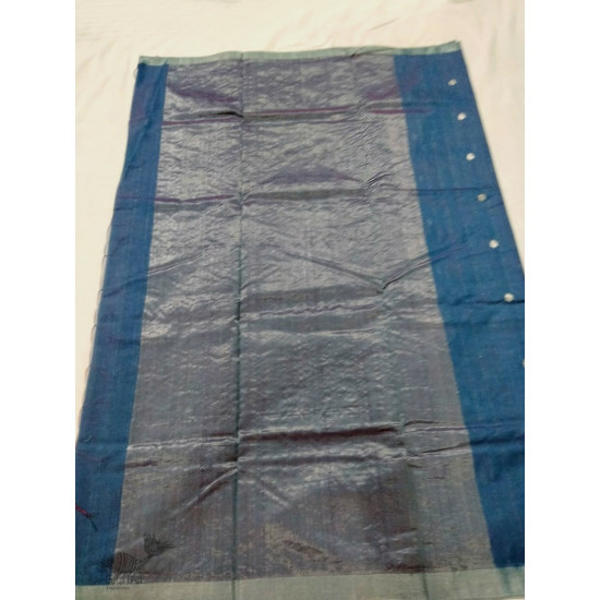 online Chanderi Silk saree -  bluish grey