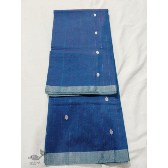 online Chanderi Silk saree -  bluish grey