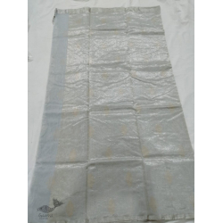 Padmapriya | Handwoven Silk - Chanderi Golden Border Saree - Silvery White