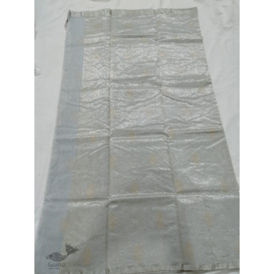 online Chanderi Silk saree -  Silvery White