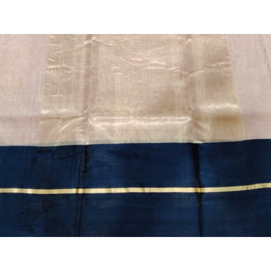 online Chanderi Silk saree -  Chanderi Plain Beige with Black Border Saree