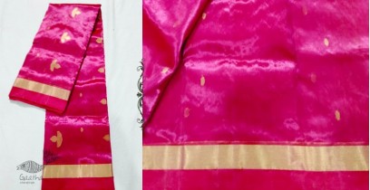 Padmapriya | Chanderi Silk Handwoven Saree - Rani Pink