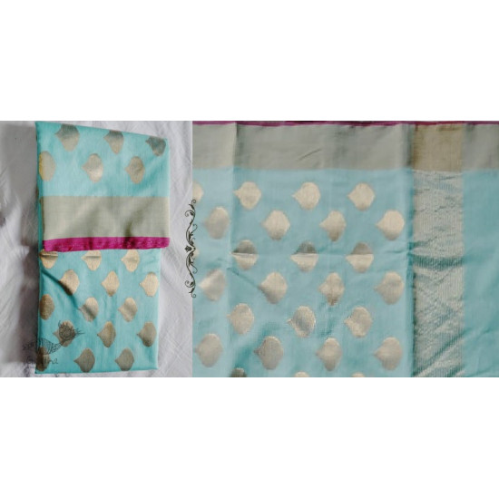 online Chanderi Silk saree - - Sky Blue