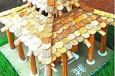 Handmade From Bamboo - Miniature Tribal Warli Art House