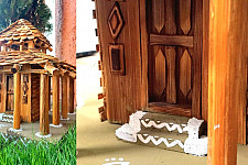 Handmade From Bamboo - Miniature Tribal Warli Art House