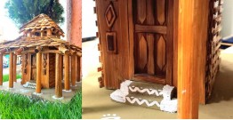 Handmade From Bamboo - Miniature Tribal Warli Art House