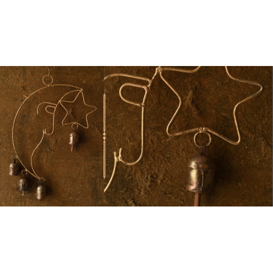 shop Kutch Hanging Metal Bell - Moon & Star