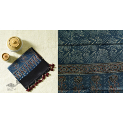 Ajrakh Printed Mashru (Cotton + Silk) Stole