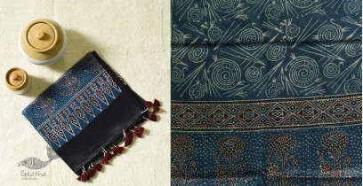 Ajrakh Printed Mashru (Cotton + Silk) Stole
