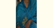 Shaahi ❂ Blue & Gold tissue Silk Hand-embroidered Saree ❂ D