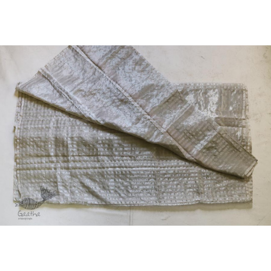 handloom chanderi silver full zari saree