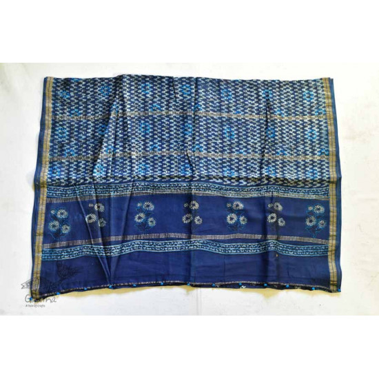 पलक ⚛ Dabu Printed . Embroidered Maheshwari  Saree ⚛ 15