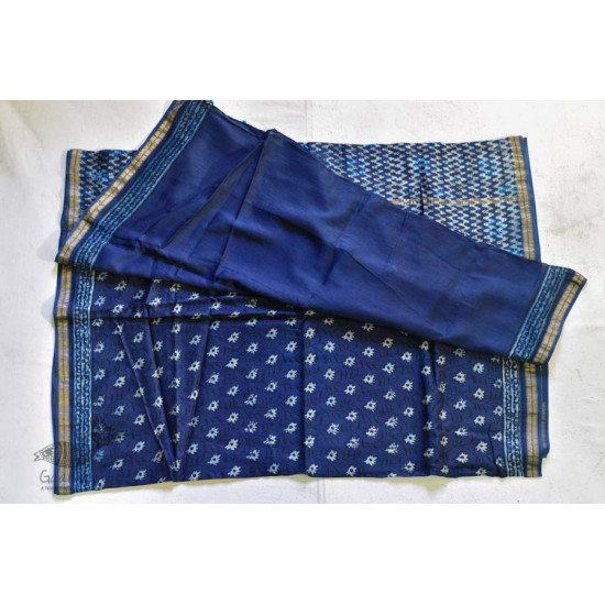 पलक ⚛ Dabu Printed . Embroidered Maheshwari  Saree ⚛ 15