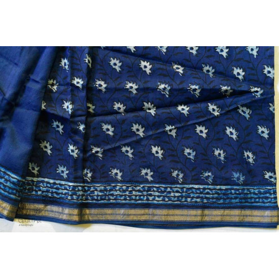 पलक ⚛ Dabu Printed . Embroidered Maheshwari  Saree ⚛ 15