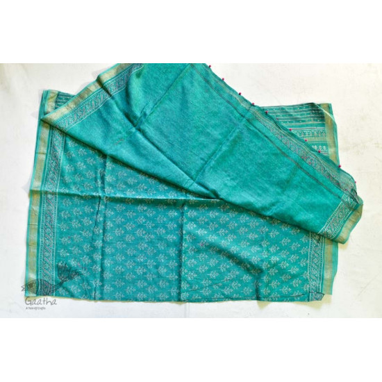 पलक ⚛ Dabu Printed . Embroidered Maheshwari  Saree ⚛ 16